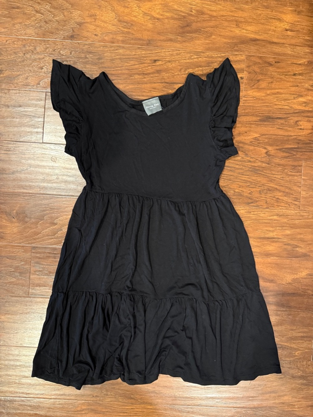 Olivia Rae Black Tiered Short Sleeve Dress